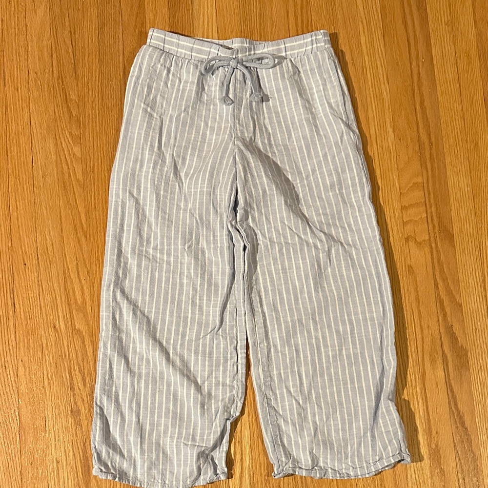 Art Class Light blue and White Striped Linen style pants